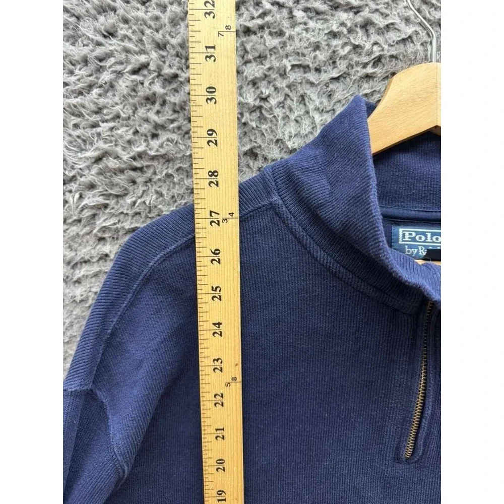 Polo Ralph Lauren Estate-Rib Quarter Zip Pullover Sweater Navy Blue Mens Size XL